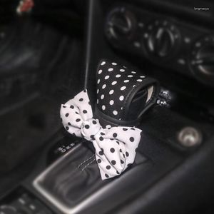 Accessoires intérieurs mignon à pois nœud papillon voiture manette de vitesse couverture Auto décoration frein à main miroir étui universel