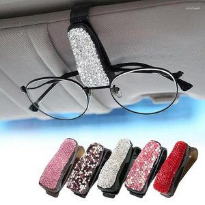 Accessoires d'intérieur diamant voiture porte-lunettes de soleil lunettes cintre pince strass lunettes support pour berlines suv