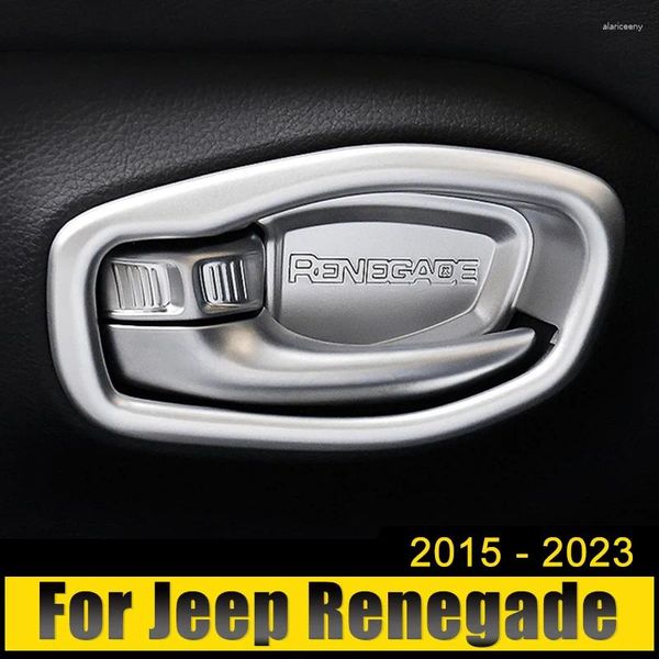 Accessoires d'intérieur pour Jeep Renegade 2024 ABS, poignée de porte interne de voiture, cadre de bol, autocollants de garniture de boîtier