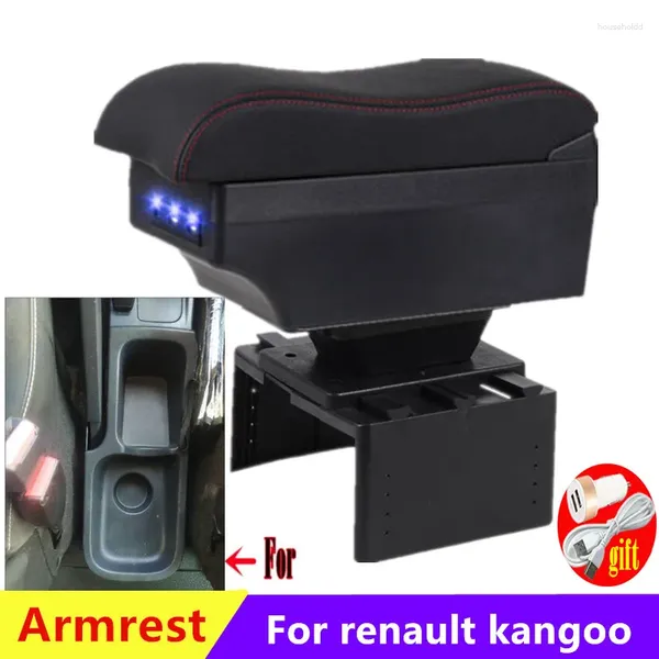 Accessoires d'intérieur pour Renault Kangoo, boîte d'accoudoir, rangement Central de voiture, rénovation avec USB