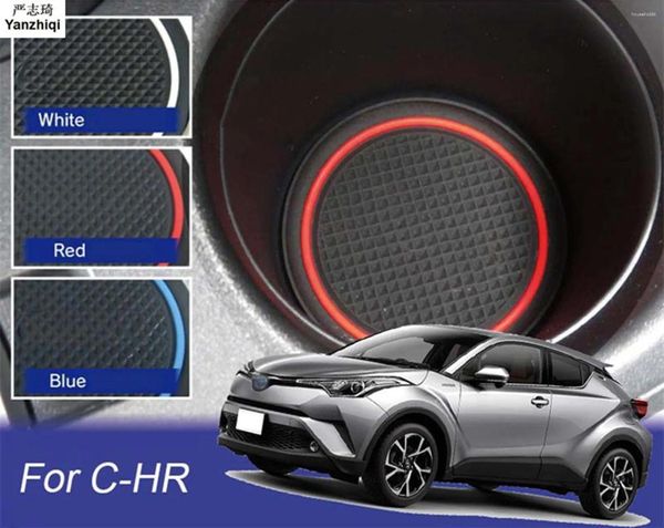 Accesorios interiores para Toyota CHR 2024 C-HR, alfombrilla para compartimento de puerta, taza antideslizante, esteras con surcos para puerta, embellecedor decorativo