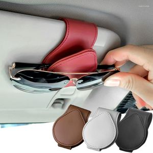 Accessoires intérieurs en cuir pare-soleil lunettes Clip universel voiture carte billet attache Portable lunettes de soleil support Clips Auto