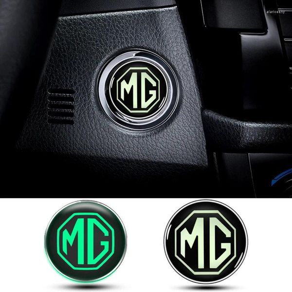 Accessoires intérieurs Lumineux Moteur De Voiture Bouton D'arrêt De Démarrage Couverture Emblème Autocollant Décoration pour MG Logo GS TF ZR ZS ES HS EZS 6 MG3 MG5 MG7