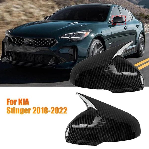 Coque de rétroviseur latéral en corne de bœuf, accessoires d'intérieur, capuchons inversés, autocollant, garniture de boîtier de vue arrière pour Kia Stinger 2024 – 2024 ABS