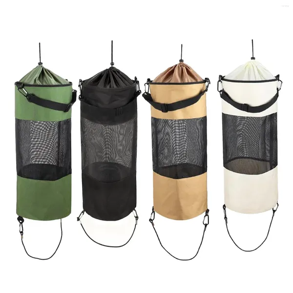 Accesorios interiores Bolsa portátil Bolsas de basura de malla grande Kayak Camper Bin Holder