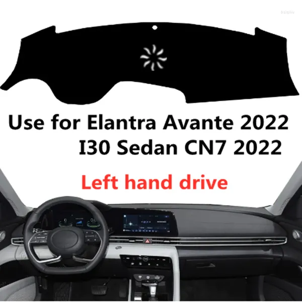 Accesorios interiores TAIJS fábrica evitar luz deporte fibra de poliéster cubierta del salpicadero del coche para Elantra Avante 2023 conducción a la izquierda