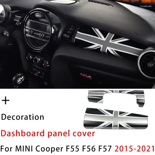 Accesorios interiores Union Jack Car Dashboard Trim Panel Cover Sticker Case para Mini Cooper One S JCW F55 F56 F57 Accesorio de estilo de automóvil