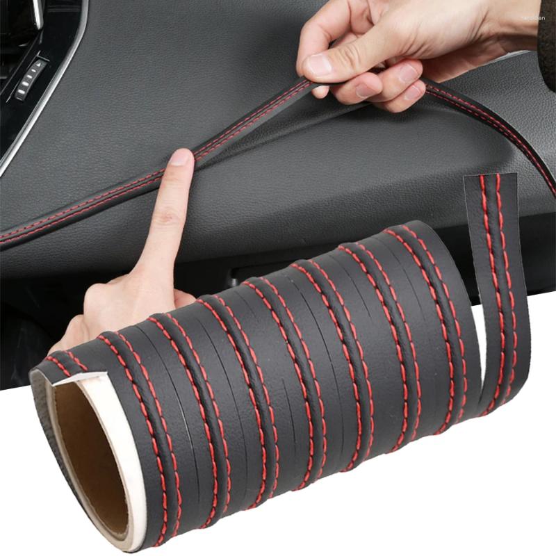 Interior Accessories Universal Car Mouldings Trim Pu Leather DIY Braid Decorative Line Strip For Door Dashboard Sticker