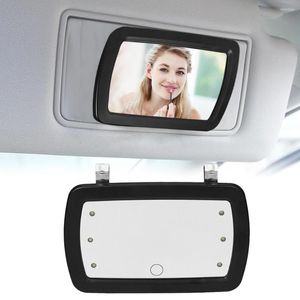 Accesorios interiores Universal Car Sun Visor Mirror Makeup Sun-shading Cosmetic Vanity Automobile Make Up con seis luces LED