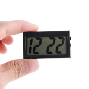 Intérieur de voiture Auto Tableau de bord Bureau Horloge numérique Écran LCD Support auto-adhésif en plastique Mini temps avec batterie Table Clocks2885