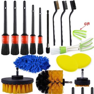 Accessoires d'entretien de peinture de voiture intérieure Brosse de détail Brosses de forage pour épurateur de puissance pour jante de roue de pneu Évents d'air propres Cleanin Dhmcr