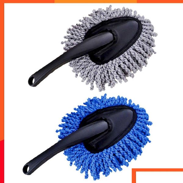 Entretien de la peinture intérieure de la voiture, brosse de nettoyage, vadrouille en microfibre douce pour enlever la poussière et la saleté, brosses de lavage de vitres, nettoyage du véhicule à Ot7Pr