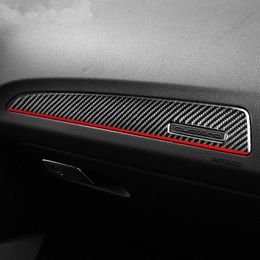 Panel de puerta Interior de fibra de carbono, cubierta embellecedora, pegatinas de Panel de tablero copiloto, estilo para Audi Q5 2010-2018 SQ5 2013-2017304A