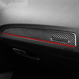 Panel de puerta de fibra de carbono Interior, cubierta embellecedora, pegatinas de Panel de salpicadero de copiloto, estilo para Audi Q5 2010-2018 SQ5 2013-2017317d