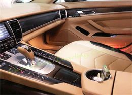 Panneau de commande central intérieur poignée de porte 3D 5D autocollants en Fiber de carbone décalcomanies pièces de couverture de style automobile accessoires de produits pour Por65163210