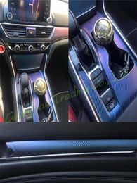 Panneau de commande central intérieur poignée de porte 3D 5D autocollants en Fiber de carbone décalcomanies pièces de couverture de style automobile accessoires de produits pour Hon6646887