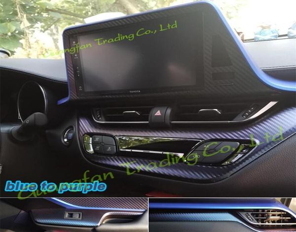 Panneau de commande central intérieur poignée de porte 3D 5D autocollants en Fiber de carbone décalcomanies pièces de couverture de style de voiture accessoires de produits pour IZOA/CHR année 2020-20218555703