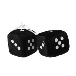 Décorations intérieures 1 paire Fuzzy Dice Dots Rétroviseur Cintre Décoration Car Styling Accessoire Drop Delivery Mobiles Motorcyc Dh4Bw