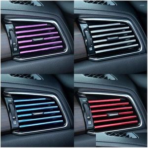 Interieur Decoraties 10 Stuks Auto Accessoires Diy Airconditioner Outlet Vent Grille Chrome Decoratie Strip Siery Styling Dropship Dro Dh3Ub