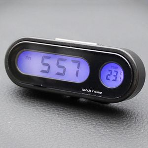 Interieurdecoraties 2-in-1 Auto-auto Elektronische klok LUMINOUSE thermometer LED Digitale display Mini Portable Dashboard Accessories Interior