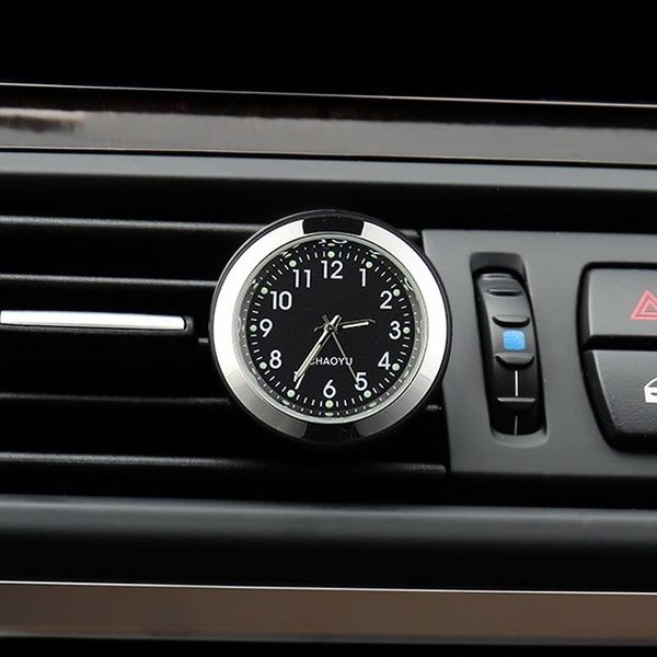 Decoraciones interiores 2 en 1 Adorno de coche Ambientador automotriz Decoración Reloj luminoso Reloj automático Clip de ventilación