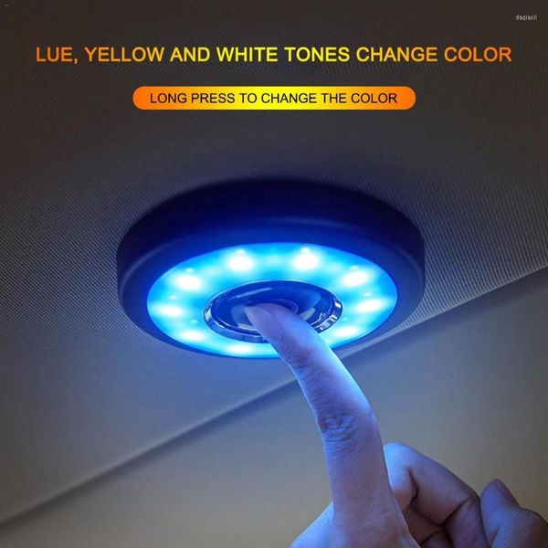 Decorazioni per interni 3 colori Led Tetto per auto Luce da lettura Atmosfera Luci decorative Porta USB Camera da letto Armadio Lampada da comodino Notte da parete