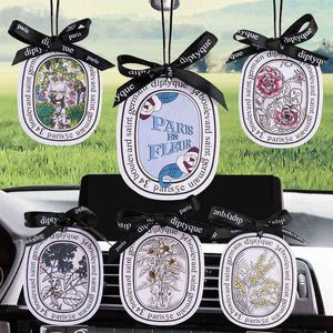 Interior Decorations 5Pcs Original Smell Diptyques Auto Scent Women Air Freshener Lasting Fragrance Hanging Car Perfume Accessorie8068199