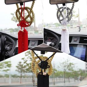 Décorations intérieures 6 couleurs voiture rétroviseur pendentif noeud chinois or et argent corde sens sécurité bonne chance accessoires