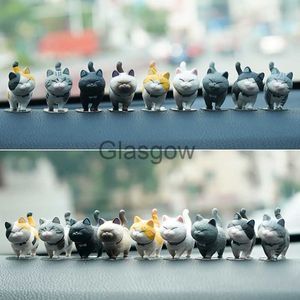 Interieur Decoraties 9Pcs Auto Decoratie Kat Hoofd Draaien Pop Kitty Creatieve Auto Ornamenten Speelgoed Kat Micro Landschap Model Leuke auto Accessoires Geschenken x0718