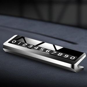 Interieur Decoraties Legering Legering Metalen Parkeer Telefoonnummer Plaatkaart Onzichtbare tijdelijke rijbewijs Hoge temperatuurweerstand Auto Sticker