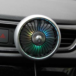 Décorations intérieures Ventilateur automobile avec prise de lumière automobile mini véhicule petit ventilateur de climatisation USB multifonctionnel 0209