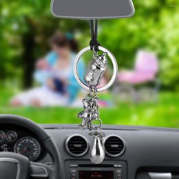 Interieurdecoraties Bemost auto hanger Diy grappige baby melkkruik tepelbeer auto auto -achteruitzicht spiegel decoratie sleutelhanger accessoires