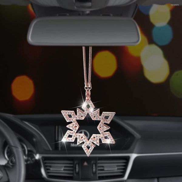 Decoraciones interiores Bling Car Crystal Pendant Cross-border Diamond-incrusted Rearview Mirror Diamond Accesorios para niñas al por mayor