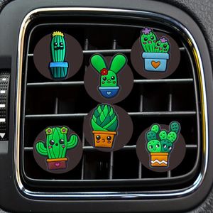 Interieurdecoraties Cactus Cartoon Auto Air Vent Clip Clips Conditioner Conditioner Outlet Per Fersnener Square Head Drop Levering OT7QD
