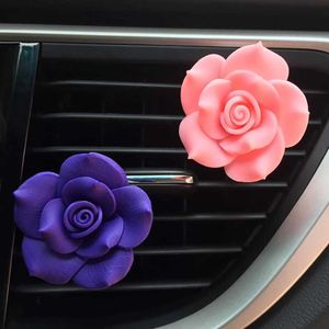Interieurdecoraties camellia bloem decor auto aroma diffuser smaken in auto luchtverfrisser auto parfum ontluchting clip auto geur auto accessoire voor meisjes T240509
