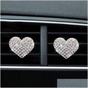 Interieurdecoratie Auto Luchtverfrisser Creatief Wit Liefde Vorm Conditionering Per Clip Diffuser Decoratie Accessoires Bling Decora Dro Dhux1