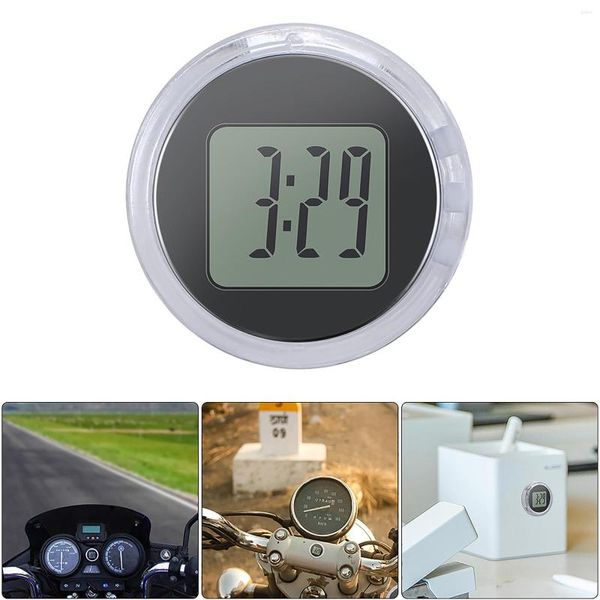 Decoraciones interiores Coche y motocicleta Reloj electrónico universal Mini Reloj eléctrico a bordo impermeable Digital Clear