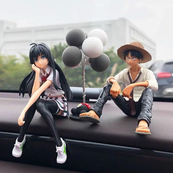 Décorations intérieures Décoration De Voiture One Piece Anime Luffy Yukino Figurines Ballon Ornement Modèle Auto Artisanat Accessoires Jouets Enfants Cadeau
