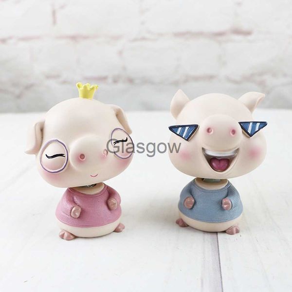 Décorations intérieures Décoration de voitures Shaking the Head Pig Cartoon Hand Craftwork Mode Resin Doll Toy Auto Dash Toard Ornement Fashion Enfants Cadeaux X0718