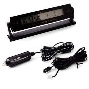 Interieurdecoraties auto elektronische klok voltmeter auto temperatuurspanning digitale LCD thermometer meter monitor alarmaccessoires