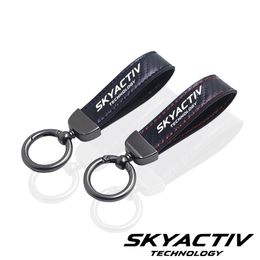 Interieurdecoraties Auto Key Chain vezel sleutelhanger voor SkyActive 2 3 5 6 8 CX3 CX4 CX5 CX7 CX8 CX9 CX30 MX5 RX8 Accessoires