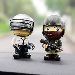 Décorations intérieures ornement de voiture pour jeu PUBG Playerunknowns champs de bataille figurines de poupée mignon Automobiles décoration accessoires enfants cadeau