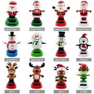 Interieurdecoraties auto ornamenten zonne -aangedreven kerstmis Santa Claus Snowman Toys Dashboard Decoratie Accessoires Familievriend geschenken