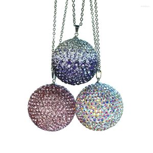 Interieur Decoraties Auto hanger kleur kristallen ball auto achteruitkijk spiegel hangende ornament versiering bling carro accessoires voor meisje geschenken