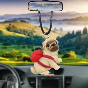 Décorations intérieures Pendentif de voiture Sac à dos créatif Chien Rétroviseur Décoration Suspendue Charme Ornements Automobiles Voitures Accessoires Cadeaux