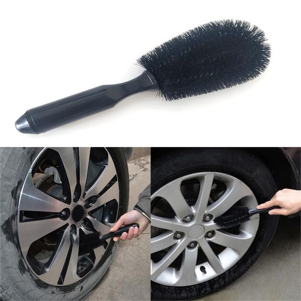 Décorations intérieures Brosse de roue de voiture Outil de lavage de jante de pneu Brosses de nettoyage de pneus de véhicule Noir Accessoires d'entretien automobile InteriorInterior