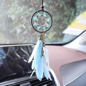 Interieurdecoraties Catcher Car Accessoire For Girls Feather Mirror Hangende hanger in Auto Ethnic Home Decor Lucky OrnamentsInterior