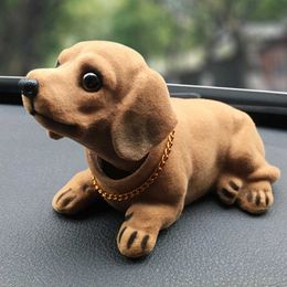 Interieurdecoraties Creative bobble figuur standbeeld schattig schuddende honden ornament voor auto dashboard tafel decoratie dobbing aa230407