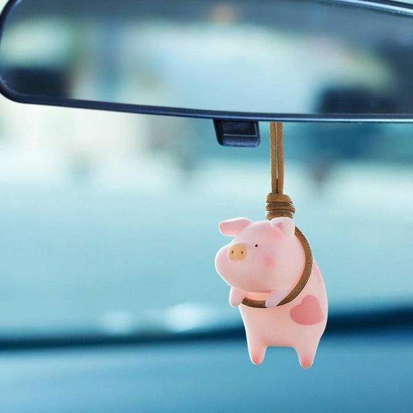 Décorations intérieures Creative Décoration de voiture Pendentif Lucky Piglet Universal Auto Rétroviseur Ornement suspendu