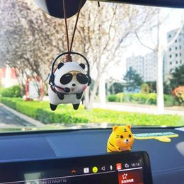 Decoraciones interiores Cute Anime Panda Navigator Decoración interior del coche Colgante Adorno Tiger Navigator Auto Espejo retrovisor Colgante Accesorios para automóviles T221215